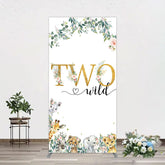 Lofaris Two Wild Animals Boy Birthday Rectangle Backdrop